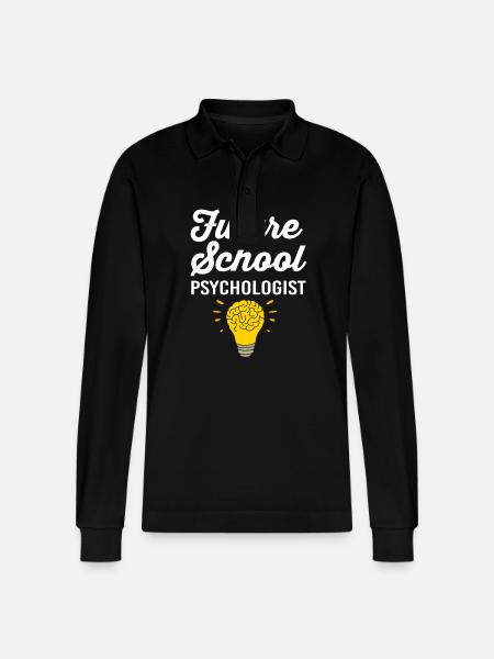 School psychologist - Stanley/Stella Organic Unisex Long-Sleeved Polo Shirt Prepster - black
