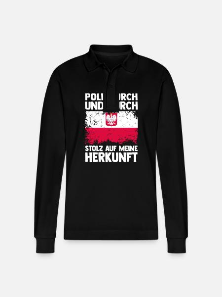 Pole Polnisch Polen - Stanley/Stella Unisex Bio-Langarm-Poloshirt Prepster - Schwarz