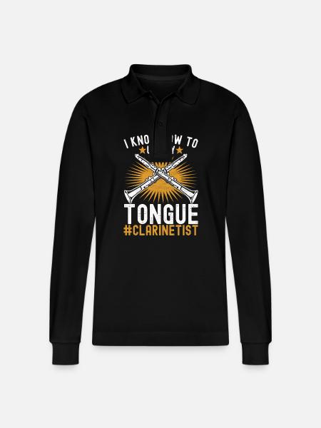 Clarinet Wind Instrument Clarinet player - Stanley/Stella Organic Unisex Long-Sleeved Polo Shirt Prepster - black
