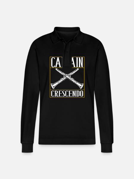 Clarinet Wind Instrument Clarinet player - Stanley/Stella Organic Unisex Long-Sleeved Polo Shirt Prepster - black