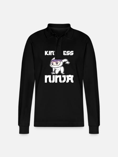 Bullying Ninja - Stanley/Stella Organic Unisex Long-Sleeved Polo Shirt Prepster - black