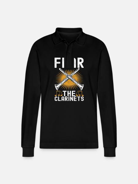 Clarinet Wind Instrument Clarinet player - Stanley/Stella Organic Unisex Long-Sleeved Polo Shirt Prepster - black