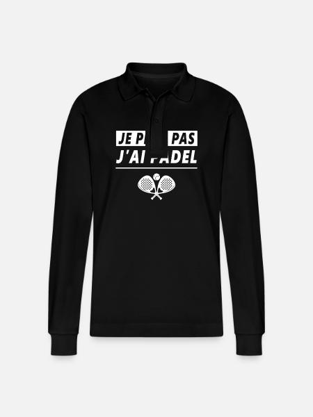 I Can't I Have Padel Padeliste Padel Player - Stanley/Stella Organic Unisex Long-Sleeved Polo Shirt Prepster - black