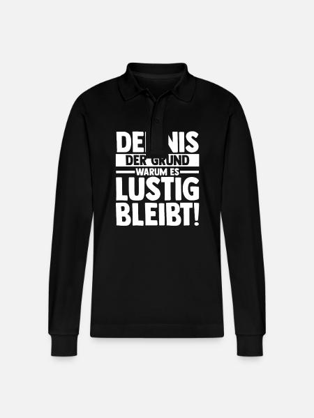 First name Dennis - Stanley/Stella Organic Unisex Long-Sleeved Polo Shirt Prepster - black