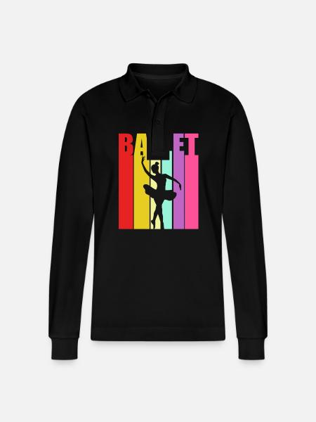 Ballet Ballet Dancer - Stanley/Stella Organic Unisex Long-Sleeved Polo Shirt Prepster - black