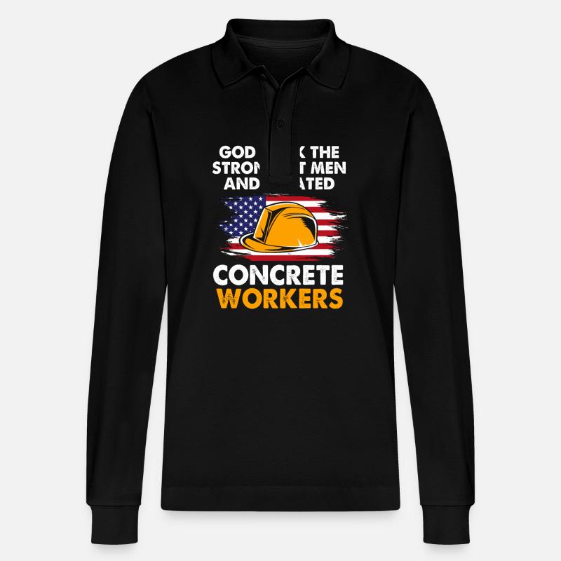 Construction worker construction site - Stanley/Stella Organic Unisex Long-Sleeved Polo Shirt Prepster - black