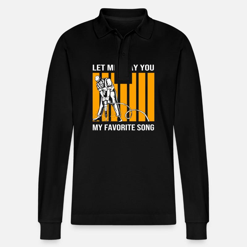 Construction worker construction site - Stanley/Stella Organic Unisex Long-Sleeved Polo Shirt Prepster - black