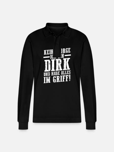 First name Dirk - Stanley/Stella Organic Unisex Long-Sleeved Polo Shirt Prepster - black