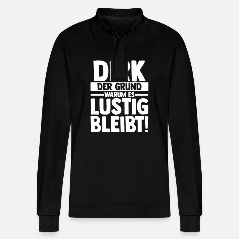 First name Dirk - Stanley/Stella Organic Unisex Long-Sleeved Polo Shirt Prepster - black