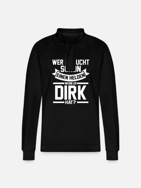 First name Dirk - Stanley/Stella Organic Unisex Long-Sleeved Polo Shirt Prepster - black