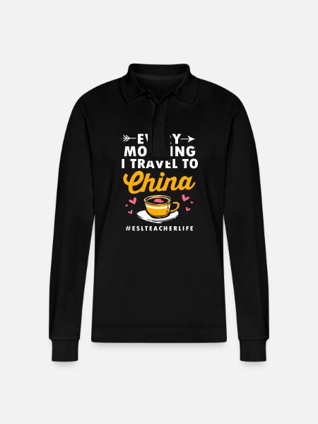 Englischlehrerin Englisch Lehrer - Stanley/Stella Unisex Bio-Langarm-Poloshirt Prepster - Schwarz