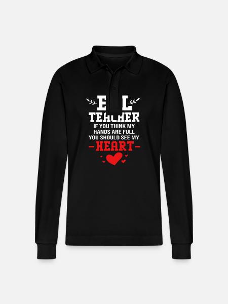 Englischlehrerin Englisch Lehrer - Stanley/Stella Unisex Bio-Langarm-Poloshirt Prepster - Schwarz
