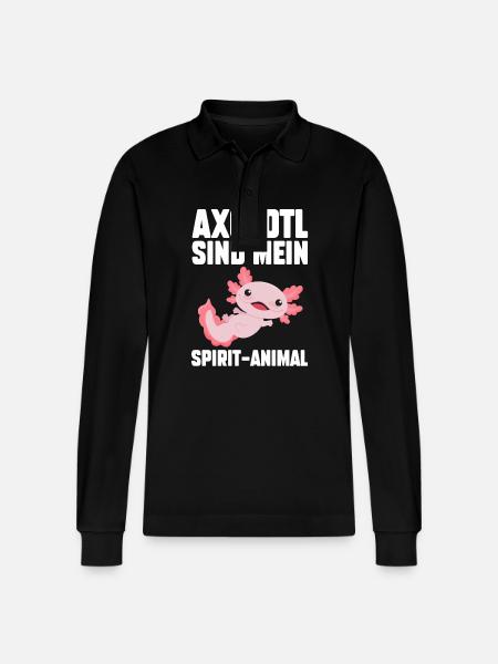 Axolotl - Stanley/Stella Organic Unisex Long-Sleeved Polo Shirt Prepster - black