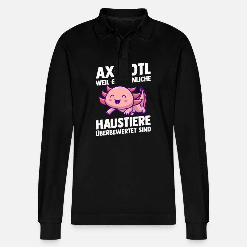 Axolotl - Polo à manches longues bio PREPSTER Stanley/Stella Unisexe - noir