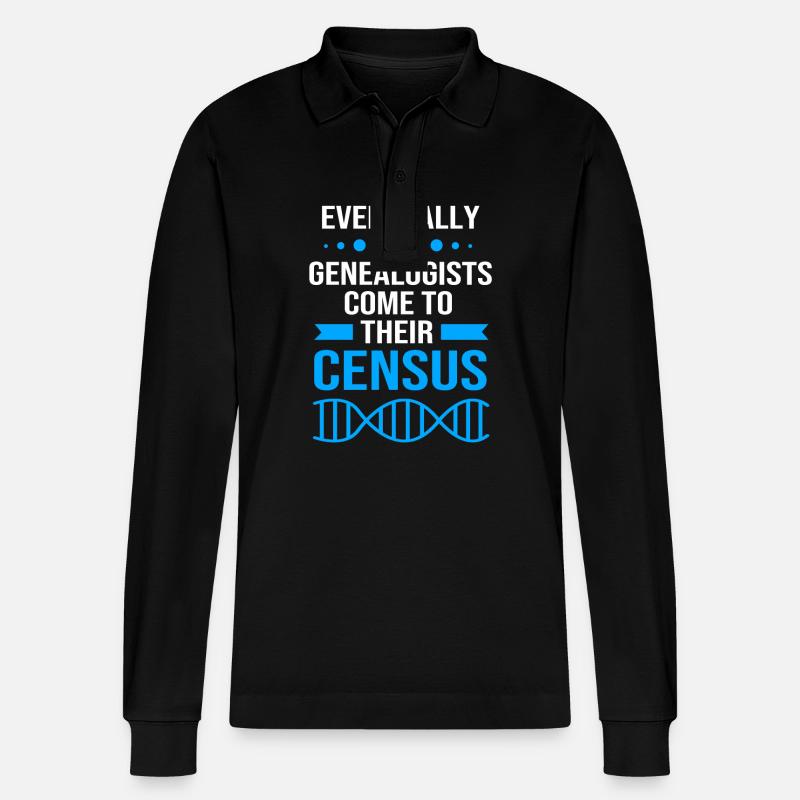 Stammbaum Genealogie - Stanley/Stella Unisex Bio-Langarm-Poloshirt Prepster - Schwarz