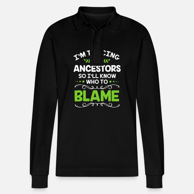Stammbaum Genealogie - Stanley/Stella Unisex Bio-Langarm-Poloshirt Prepster - Schwarz