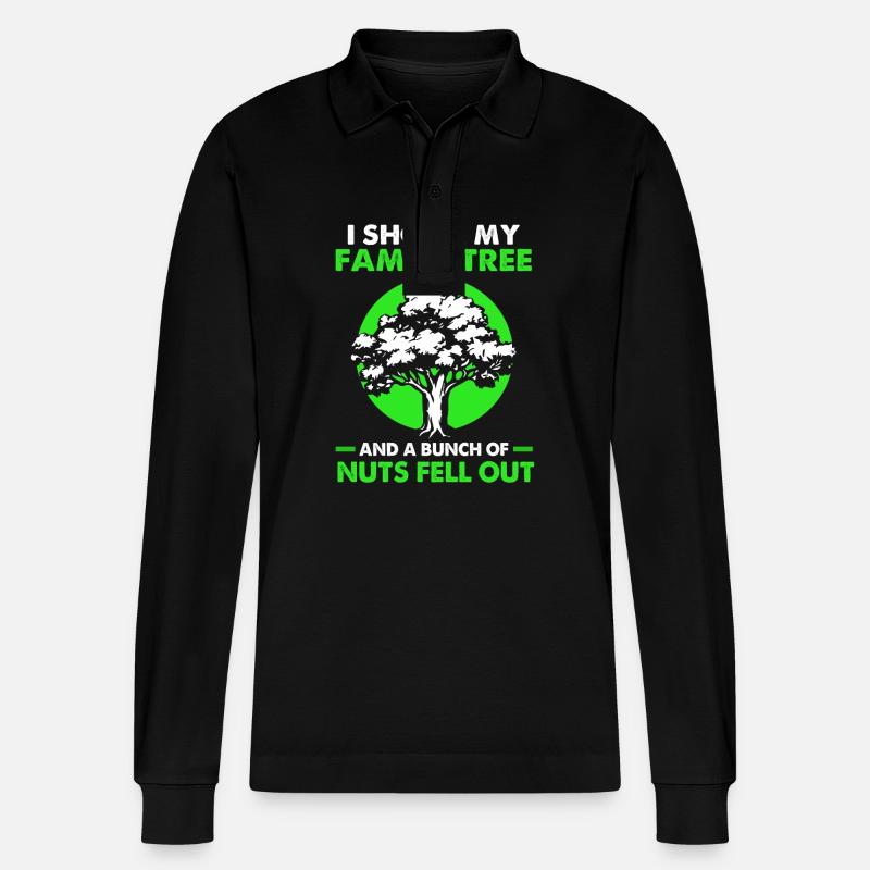 Stammbaum Genealogie - Stanley/Stella Unisex Bio-Langarm-Poloshirt Prepster - Schwarz