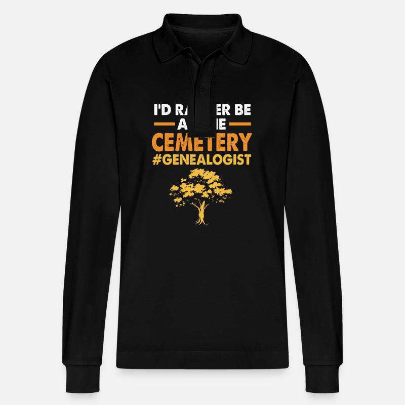 Stammbaum Genealogie - Stanley/Stella Unisex Bio-Langarm-Poloshirt Prepster - Schwarz