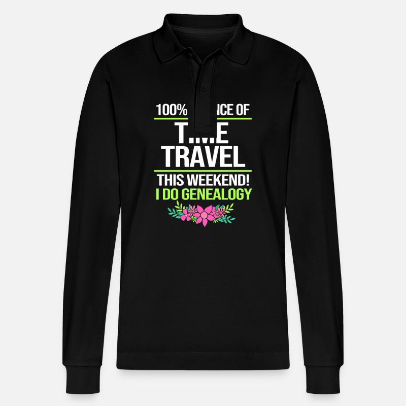 Stammbaum Genealogie - Stanley/Stella Unisex Bio-Langarm-Poloshirt Prepster - Schwarz