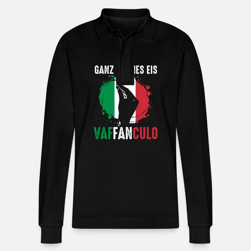 Italie Vaffanculo italien - Polo à manches longues bio PREPSTER Stanley/Stella Unisexe - noir