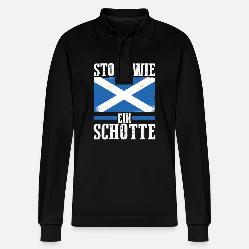 Ecossais Ecosse Ecosse Ecosse - Polo à manches longues bio PREPSTER Stanley/Stella Unisexe - noir