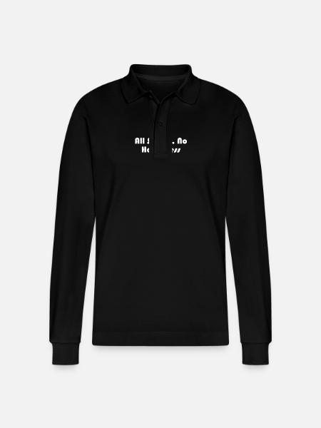 Bowling - All Strikes, No Happiness - Stanley/Stella Organic Unisex Long-Sleeved Polo Shirt Prepster - black