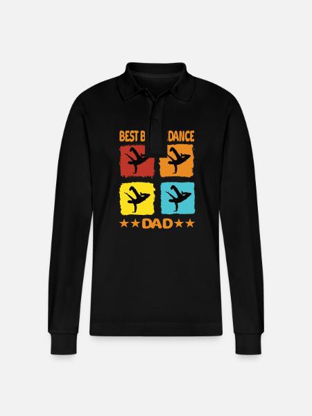 Best Breakdance Dad - Stanley/Stella Unisex Bio-Langarm-Poloshirt Prepster - Schwarz
