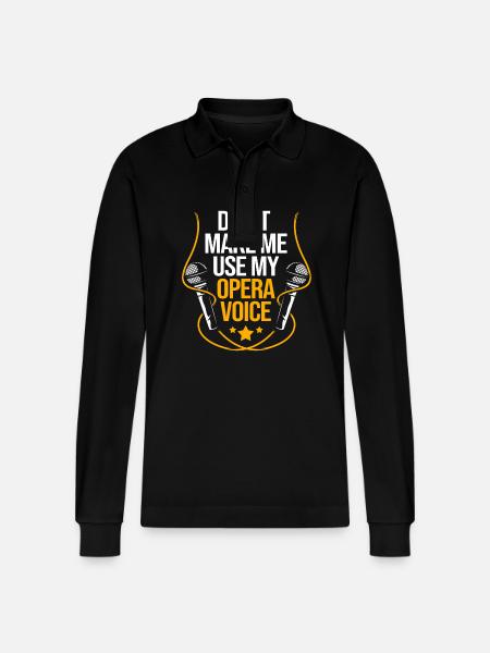 Karaoke - Stanley/Stella Organic Unisex Long-Sleeved Polo Shirt Prepster - black