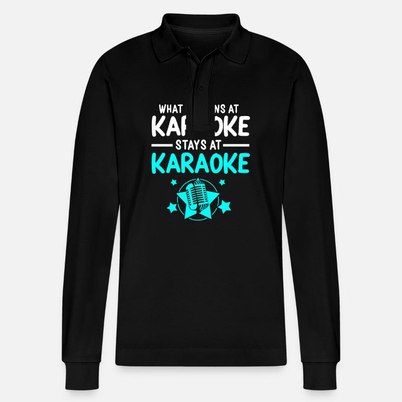 Karaoke - Stanley/Stella Unisex Bio-Langarm-Poloshirt Prepster - Schwarz