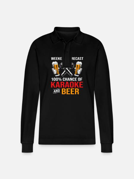 Karaoke - Stanley/Stella Organic Unisex Long-Sleeved Polo Shirt Prepster - black