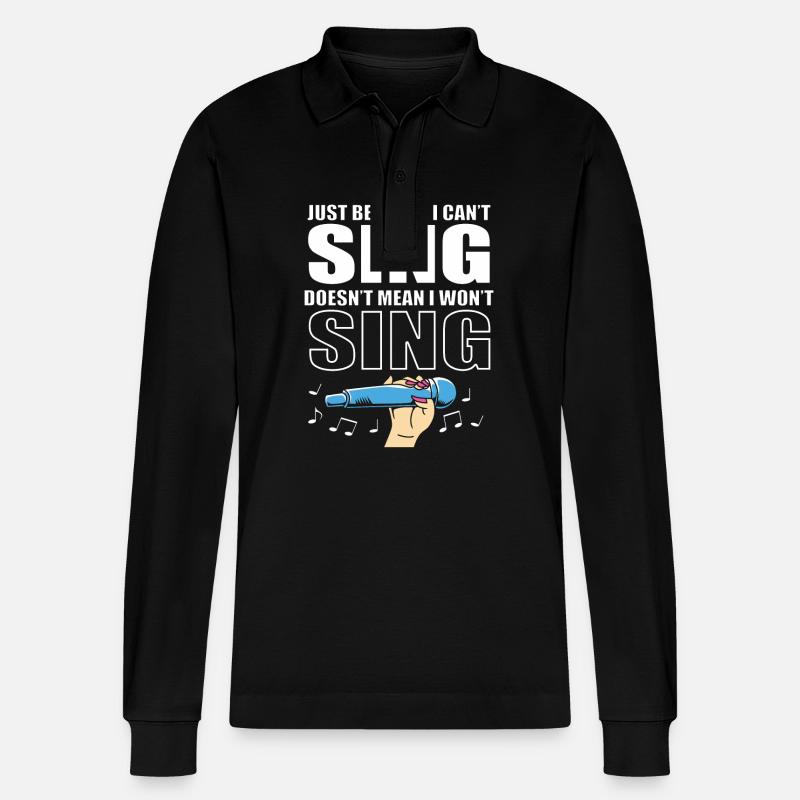 Karaoke - Stanley/Stella Unisex Bio-Langarm-Poloshirt Prepster - Schwarz