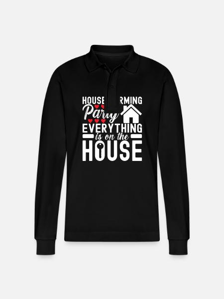 Homeowners Housewarming Party - Stanley/Stella Organic Unisex Long-Sleeved Polo Shirt Prepster - black