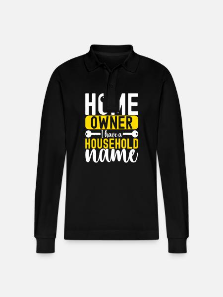 Homeowners Housewarming Party - Stanley/Stella Organic Unisex Long-Sleeved Polo Shirt Prepster - black