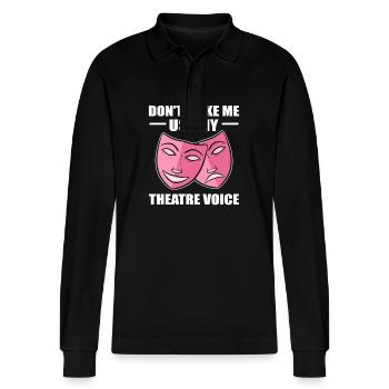 Theatre Acting Actor Actress - Stanley/Stella Organic Unisex Long-Sleeved Polo Shirt Prepster - black - Front - Anna (173cm) & Nico (186cm)