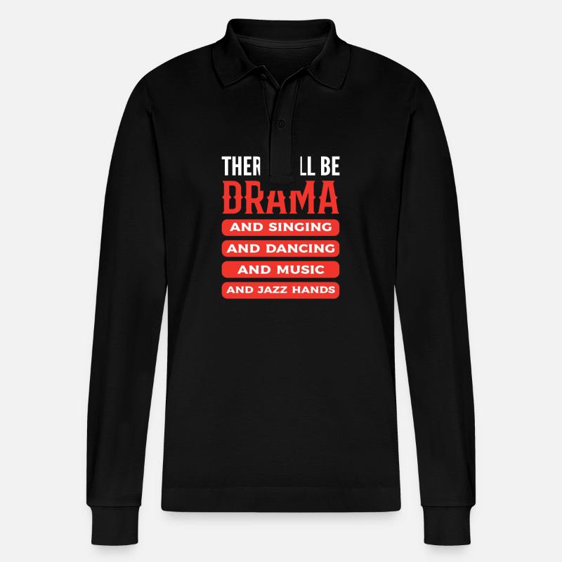 Theater - Stanley/Stella Unisex Bio-Langarm-Poloshirt Prepster - Schwarz