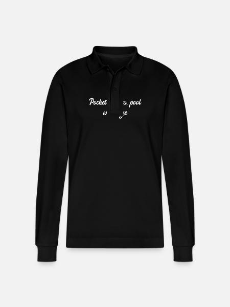 Billiards - Pocket battles, pool wreckage - Stanley/Stella Organic Unisex Long-Sleeved Polo Shirt Prepster - black