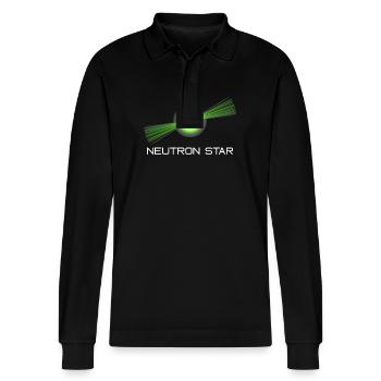 Neutronen Stern Wissenschaft Universum - Stanley/Stella Unisex Bio-Langarm-Poloshirt Prepster - Schwarz - Vorne - Anna (173cm) & Nico (186cm)