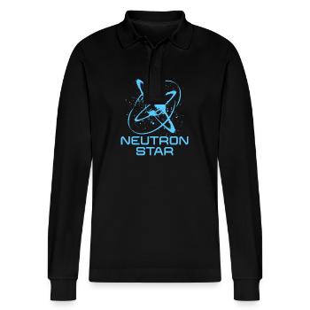 Neutronen Stern Wissenschaft Universum - Stanley/Stella Unisex Bio-Langarm-Poloshirt Prepster - Schwarz - Vorne - Anna (173cm) & Nico (186cm)
