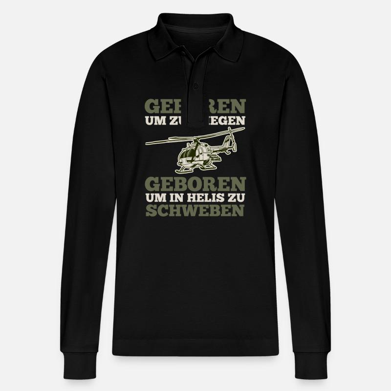 Pilote Hélicoptère Hélicoptère - Polo à manches longues bio PREPSTER Stanley/Stella Unisexe - noir
