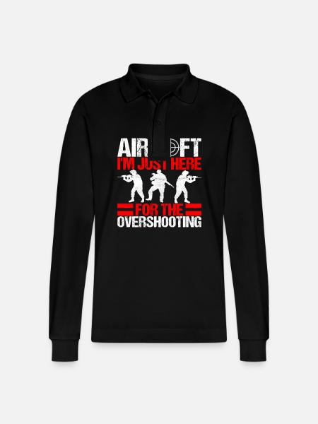 Airsoft Gun Airsoft Hobby - Stanley/Stella Organic Unisex Long-Sleeved Polo Shirt Prepster - black