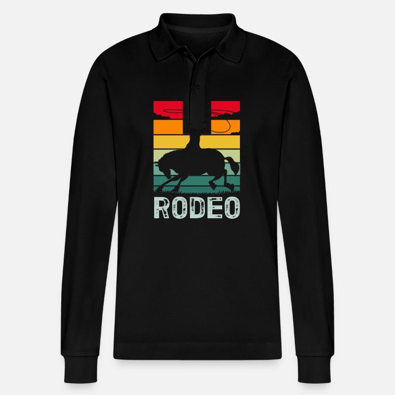 Rodeo - Stanley/Stella Unisex Bio-Langarm-Poloshirt Prepster - Schwarz