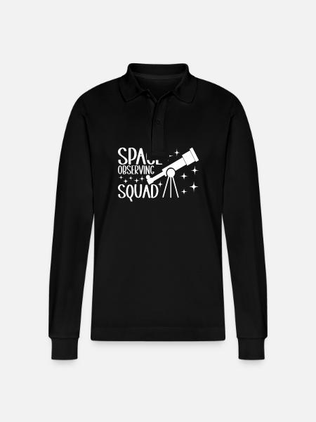 Astronomer Astronomy - Stanley/Stella Organic Unisex Long-Sleeved Polo Shirt Prepster - black