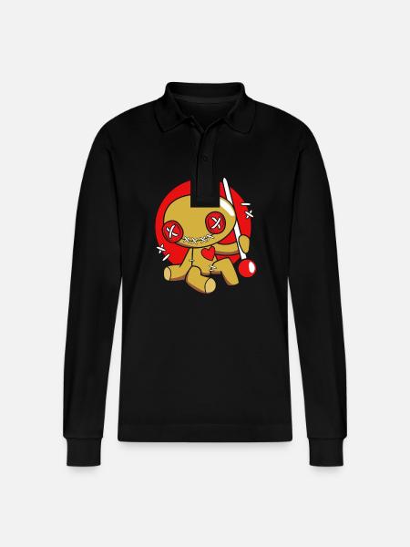 Voodoo Doll - Stanley/Stella Organic Unisex Long-Sleeved Polo Shirt Prepster - black