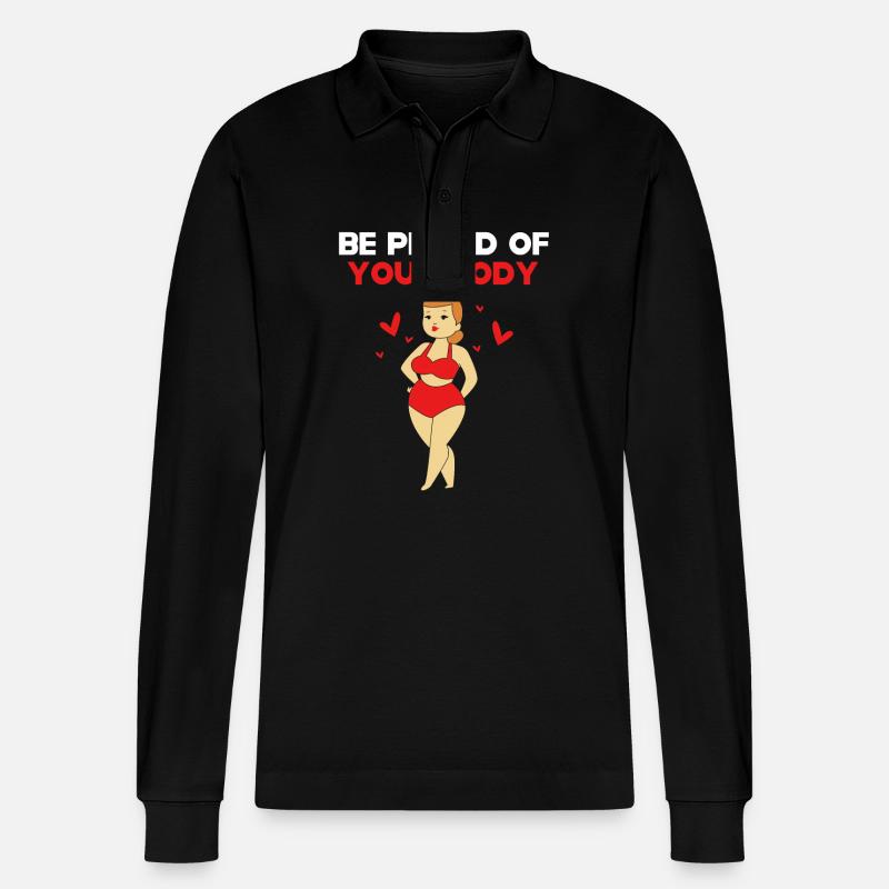 Body Positivity - Stanley/Stella Unisex Bio-Langarm-Poloshirt Prepster - Schwarz