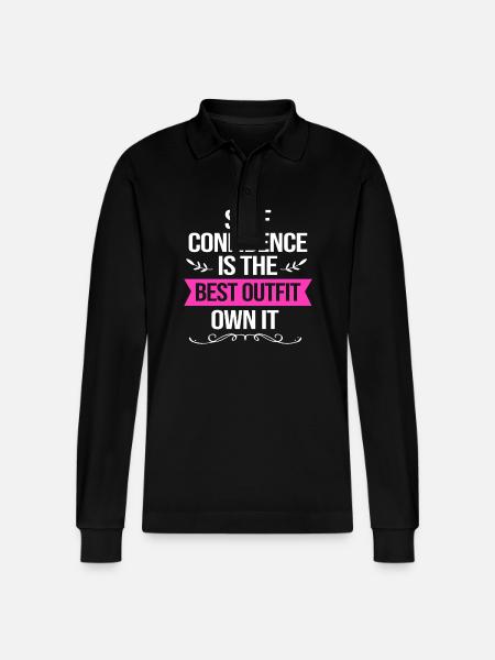 Body Positivity - Stanley/Stella Organic Unisex Long-Sleeved Polo Shirt Prepster - black