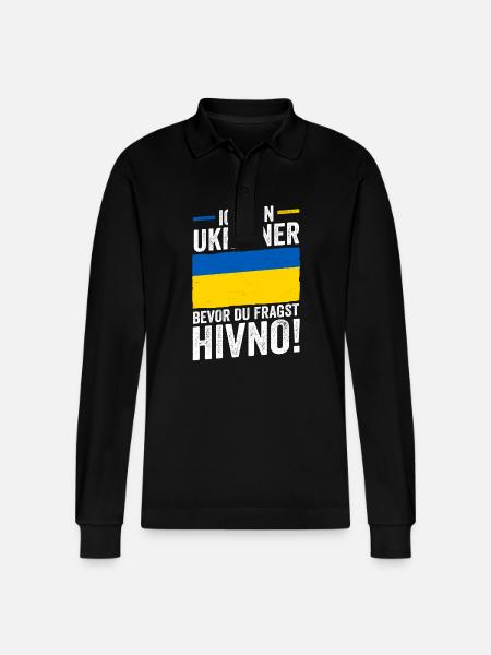 Ukrainians Ukraine - Stanley/Stella Organic Unisex Long-Sleeved Polo Shirt Prepster - black