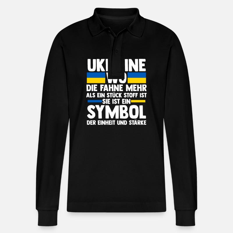 Ukrainer Ukraine - Stanley/Stella Unisex Bio-Langarm-Poloshirt Prepster - Schwarz