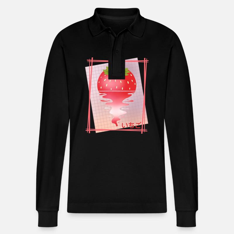 Strawberry Sunset Tee - Stanley/Stella Unisex Bio-Langarm-Poloshirt Prepster - Schwarz