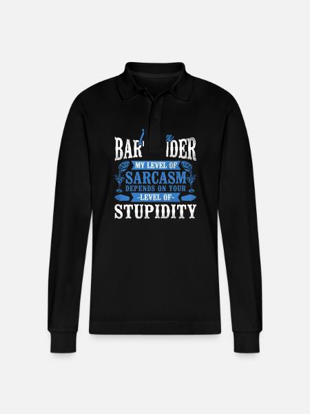 Bartender Mixologist I'm A - Stanley/Stella Organic Unisex Long-Sleeved Polo Shirt Prepster - black