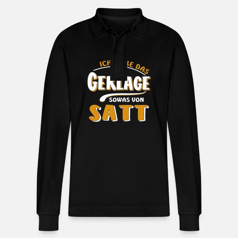 HABE DAS GEKLAGE SATT - Stanley/Stella Unisex Bio-Langarm-Poloshirt Prepster - Schwarz